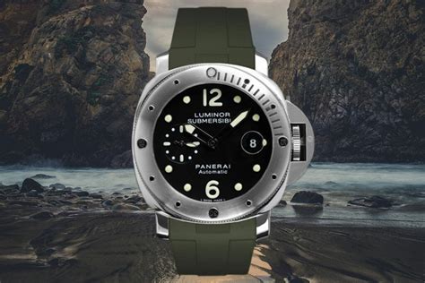 rubber military green watch strap for panerai luminor|Military Green Strap for Panerai 47mm .